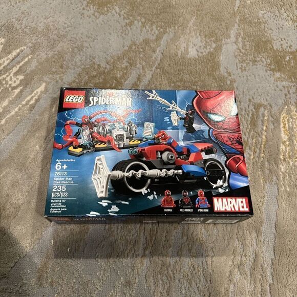 LEGO Marvel SPIDER-MAN BIKE RESCUE 76113 Mile Morales Carnage Motorcycle SEALED